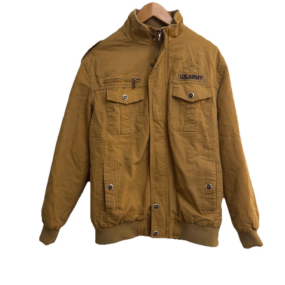 Vintage Large U.S. Army Coat Bomber Sherpa Lined Jacket Military Details Look!